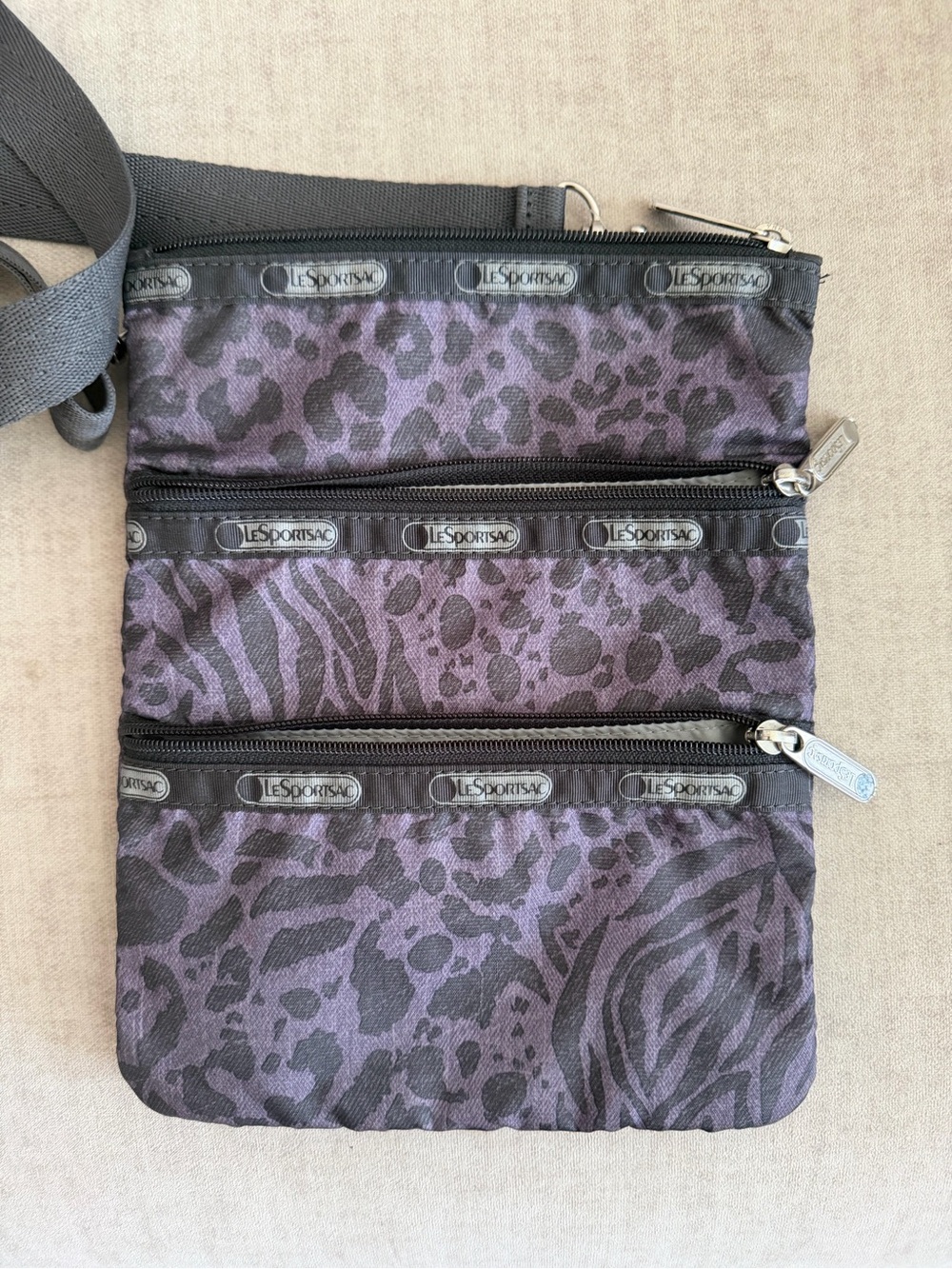 LeSportsac Purple Animal Print Crossbody Bag